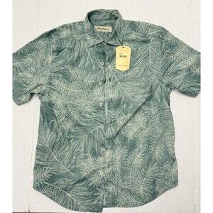 Tommy Bahama 100% Cotton Men's Short Sleeve Shirt in Oil Blue Size Medium NWT